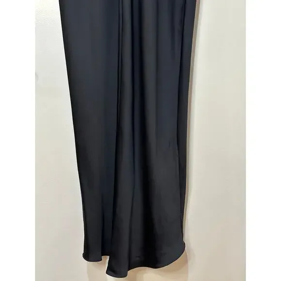 Ramy Brook Quinn Plunge-Neck Gown Dress Black Size 10 NWT Bold Front Slit